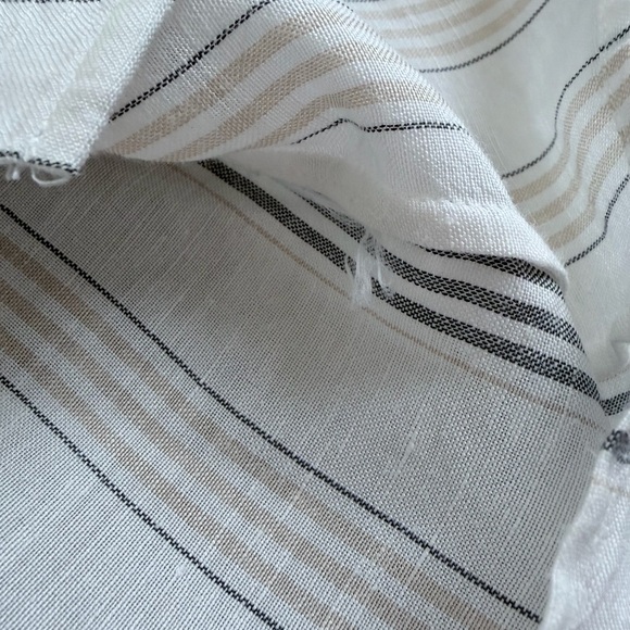 Lafayette 148 New York Cloud Multi Stripe Women Button Down Shirt Top Sz S Linen - Picture 6 of 8